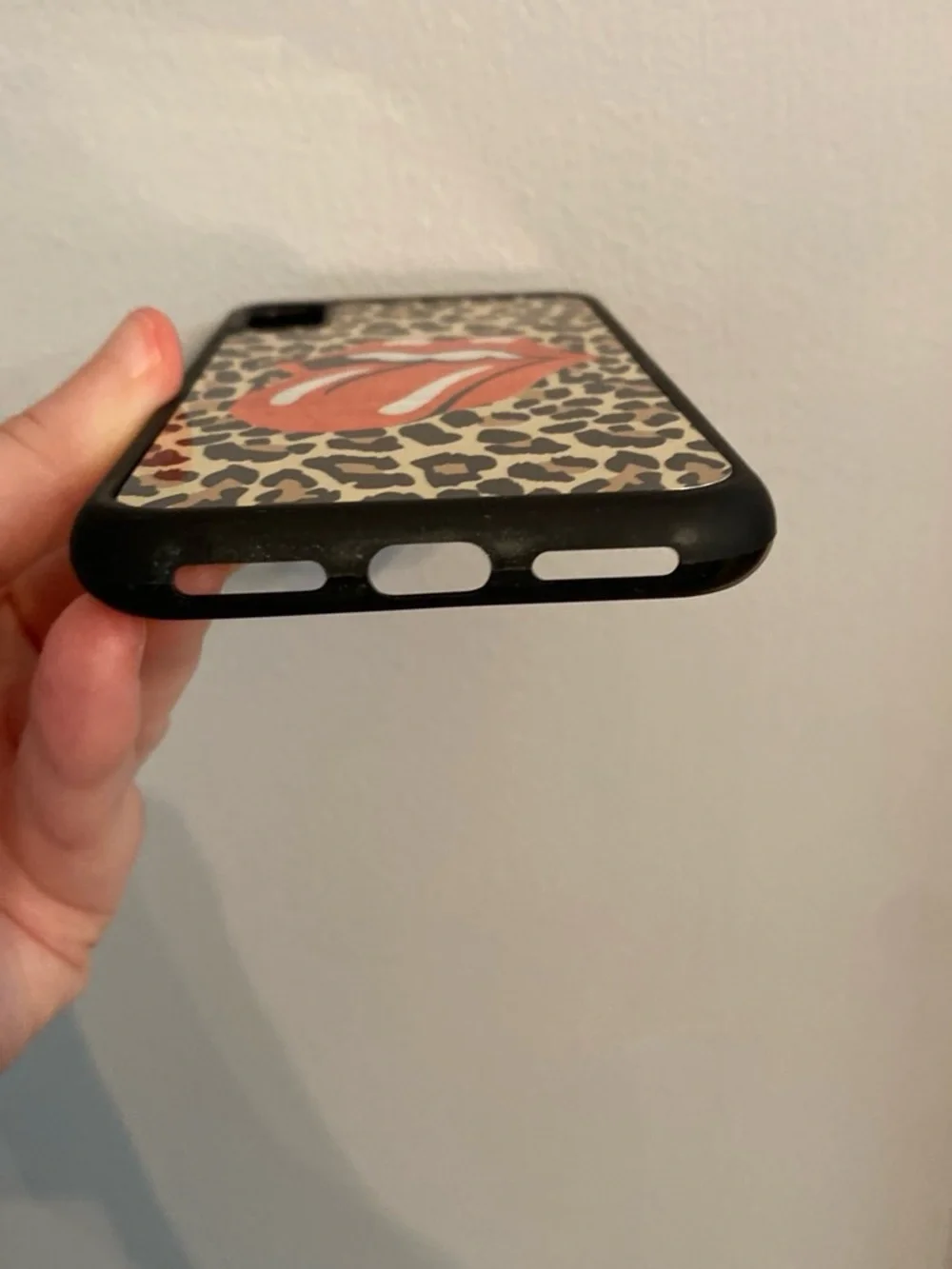 Leopard Print Phone Case with Bold Orange Tongue Accent